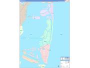 Miami Beach Wall Map Color Cast Style 2022